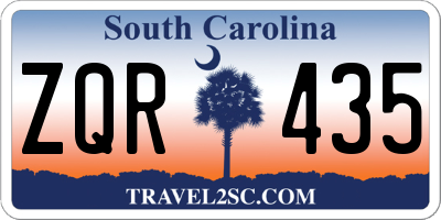 SC license plate ZQR435