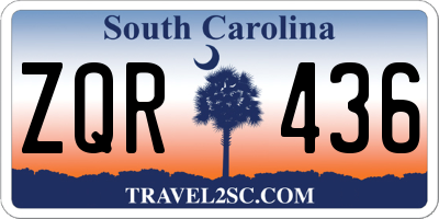 SC license plate ZQR436