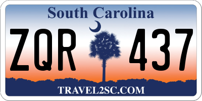 SC license plate ZQR437