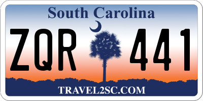 SC license plate ZQR441