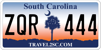 SC license plate ZQR444