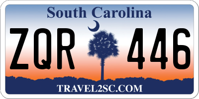 SC license plate ZQR446