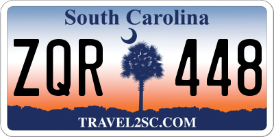 SC license plate ZQR448