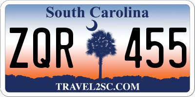SC license plate ZQR455