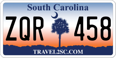 SC license plate ZQR458