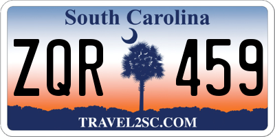 SC license plate ZQR459