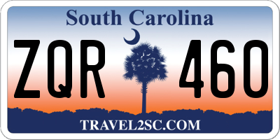 SC license plate ZQR460