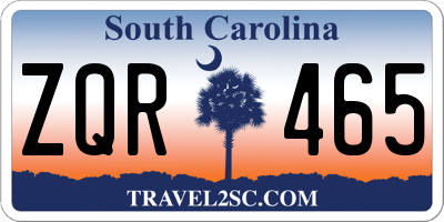 SC license plate ZQR465