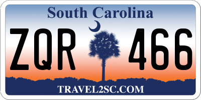 SC license plate ZQR466