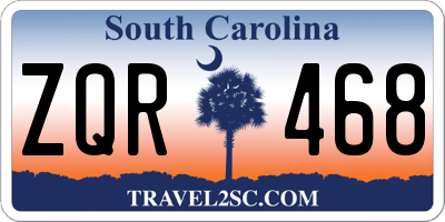 SC license plate ZQR468