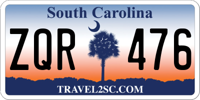 SC license plate ZQR476