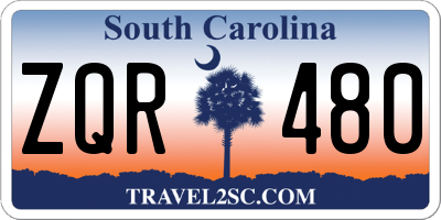 SC license plate ZQR480