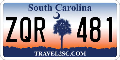 SC license plate ZQR481
