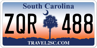 SC license plate ZQR488