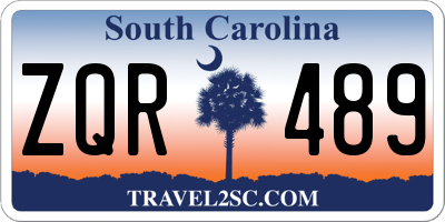 SC license plate ZQR489