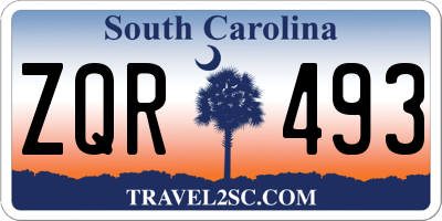 SC license plate ZQR493