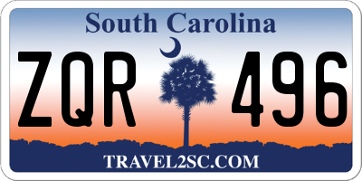 SC license plate ZQR496