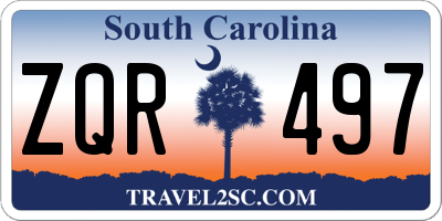 SC license plate ZQR497