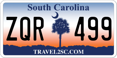 SC license plate ZQR499