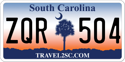 SC license plate ZQR504