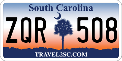 SC license plate ZQR508