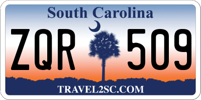SC license plate ZQR509