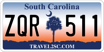 SC license plate ZQR511