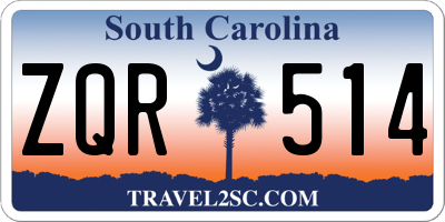SC license plate ZQR514