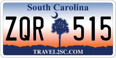 SC license plate ZQR515