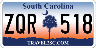 SC license plate ZQR518