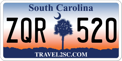 SC license plate ZQR520
