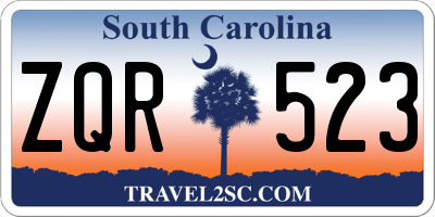 SC license plate ZQR523