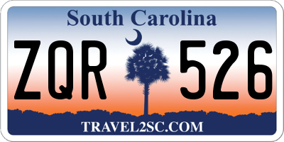 SC license plate ZQR526