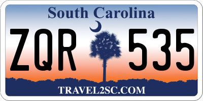 SC license plate ZQR535