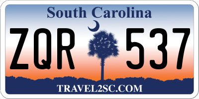 SC license plate ZQR537