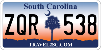 SC license plate ZQR538