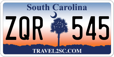 SC license plate ZQR545