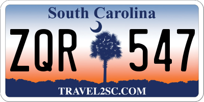 SC license plate ZQR547