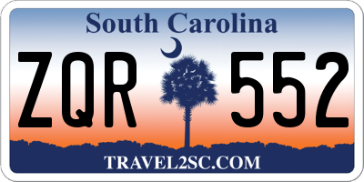 SC license plate ZQR552