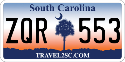 SC license plate ZQR553