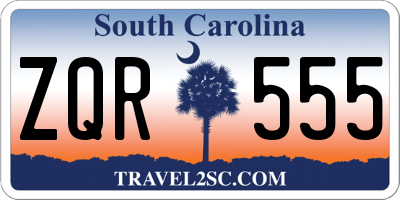 SC license plate ZQR555