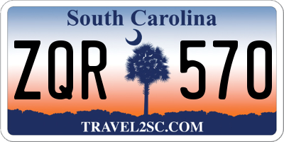 SC license plate ZQR570