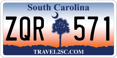 SC license plate ZQR571