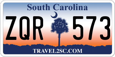 SC license plate ZQR573