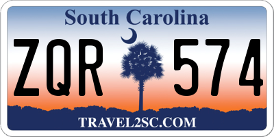 SC license plate ZQR574