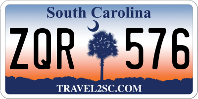 SC license plate ZQR576