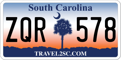 SC license plate ZQR578