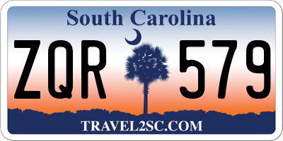 SC license plate ZQR579