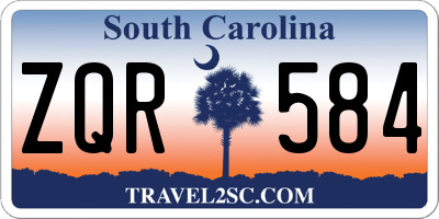 SC license plate ZQR584