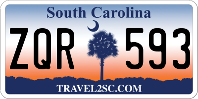 SC license plate ZQR593